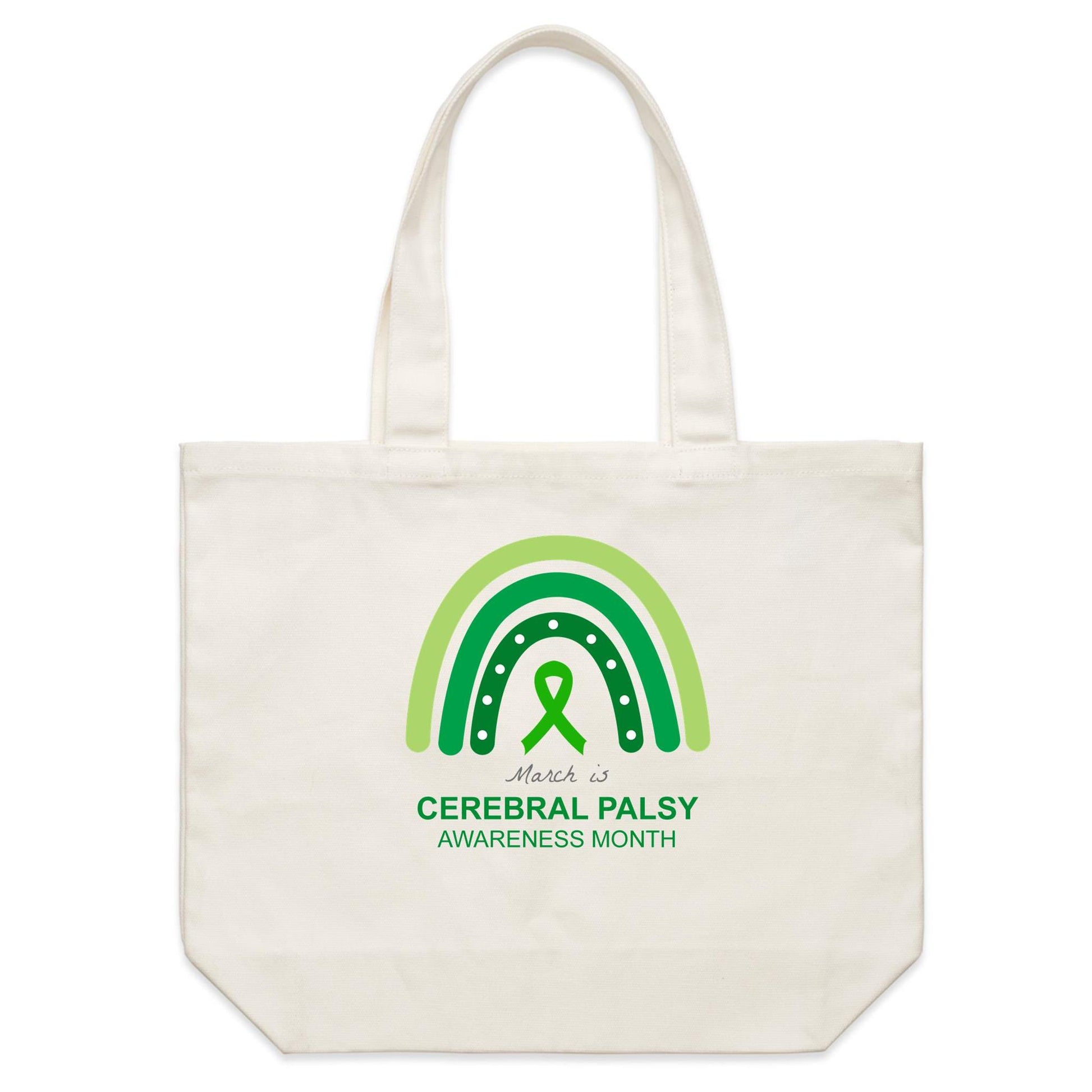 March is Cerebral Palsy Awareness Month (Rainbow) - Shoulder Canvas Tote Bag - Lil Learners