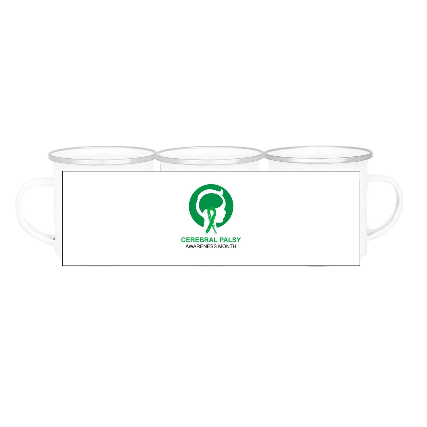 Cerebral Palsy Awareness Month (Head) - 354ml (12oz) Enamel Mug - Lil Learners