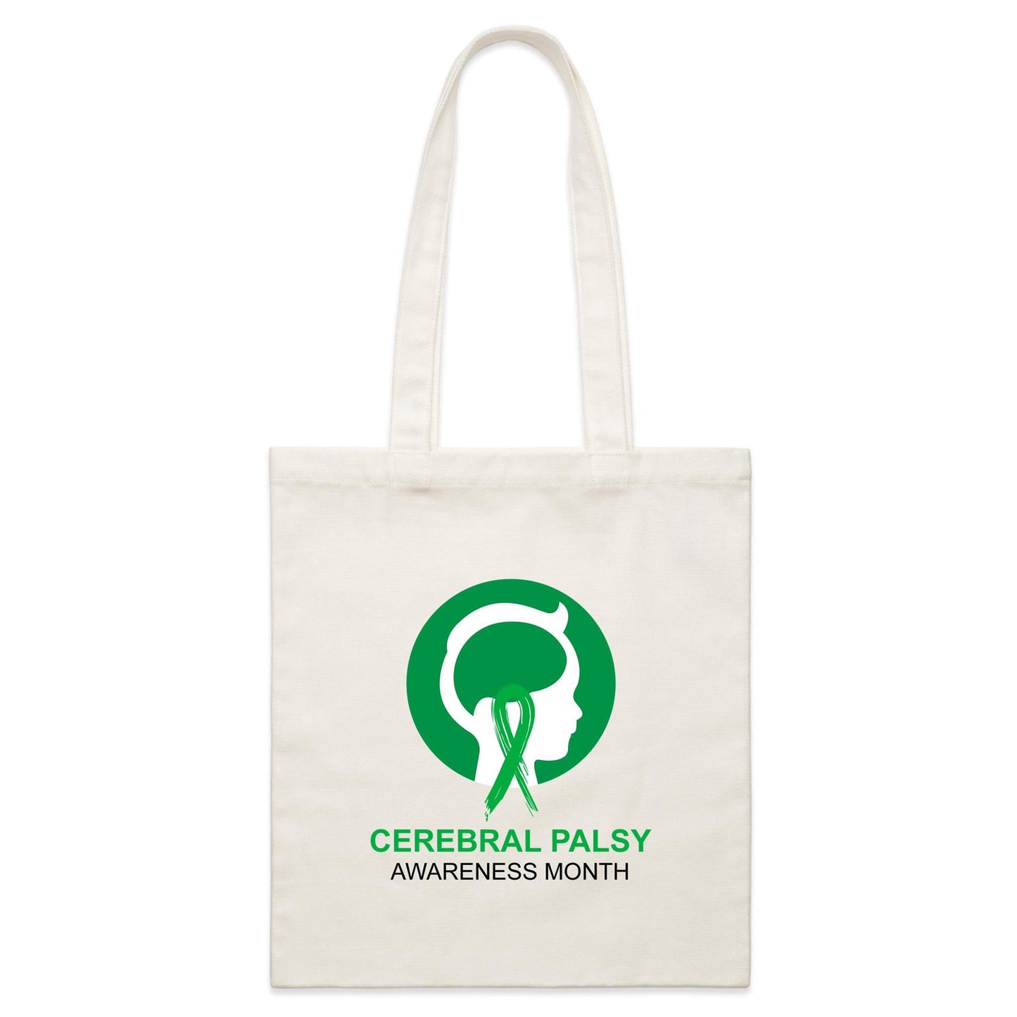 Cerebral Palsy Awareness Month (Head) - Parcel Canvas Tote Bag - Lil Learners