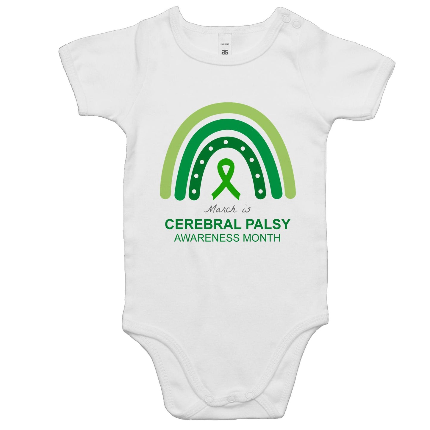 March is Cerebral Palsy Awareness Month (Rainbow) - Baby Onesie Romper - Lil Learners