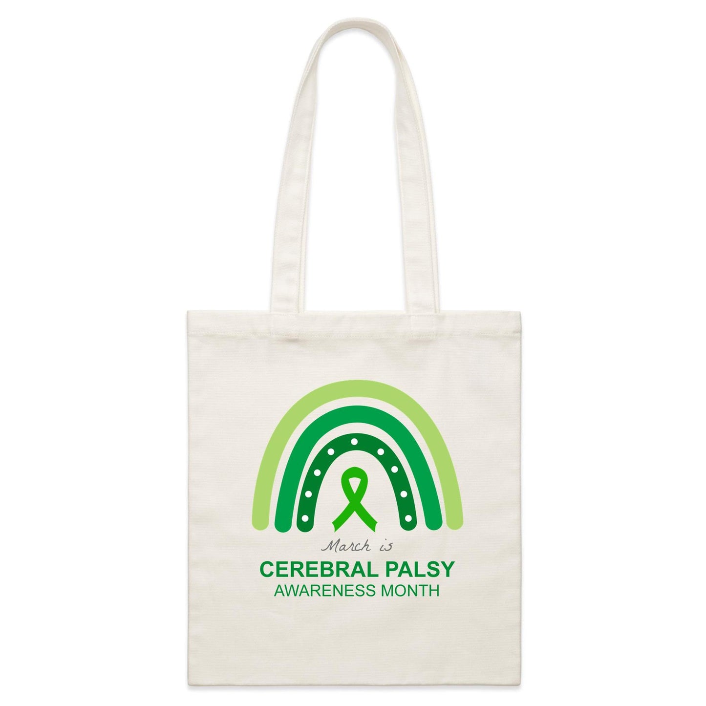 March is Cerebral Palsy Awareness Month (Rainbow) - Parcel Canvas Tote Bag - Lil Learners