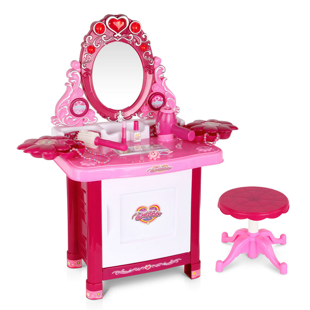 Pretend Makeup Play Set Dressing Table Chair Girls Toys Children