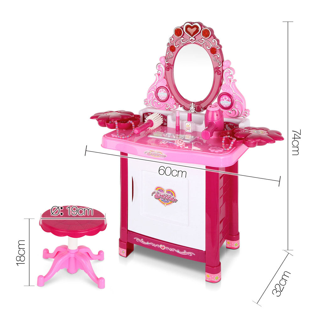 Pretend Makeup Play Set Dressing Table Chair Girls Toys Children