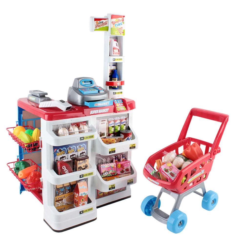 Pretend Role Play Supermarket 24 Piece Playset Cash Register Trolley