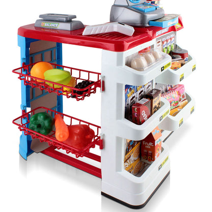 Pretend Role Play Supermarket 24 Piece Playset Cash Register Trolley