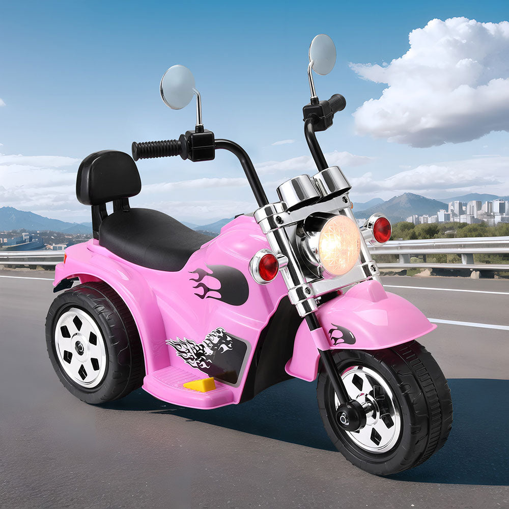 Kids Ride On Car Motorcycle Motorbike Electric Toys Horn Music 6V Pink