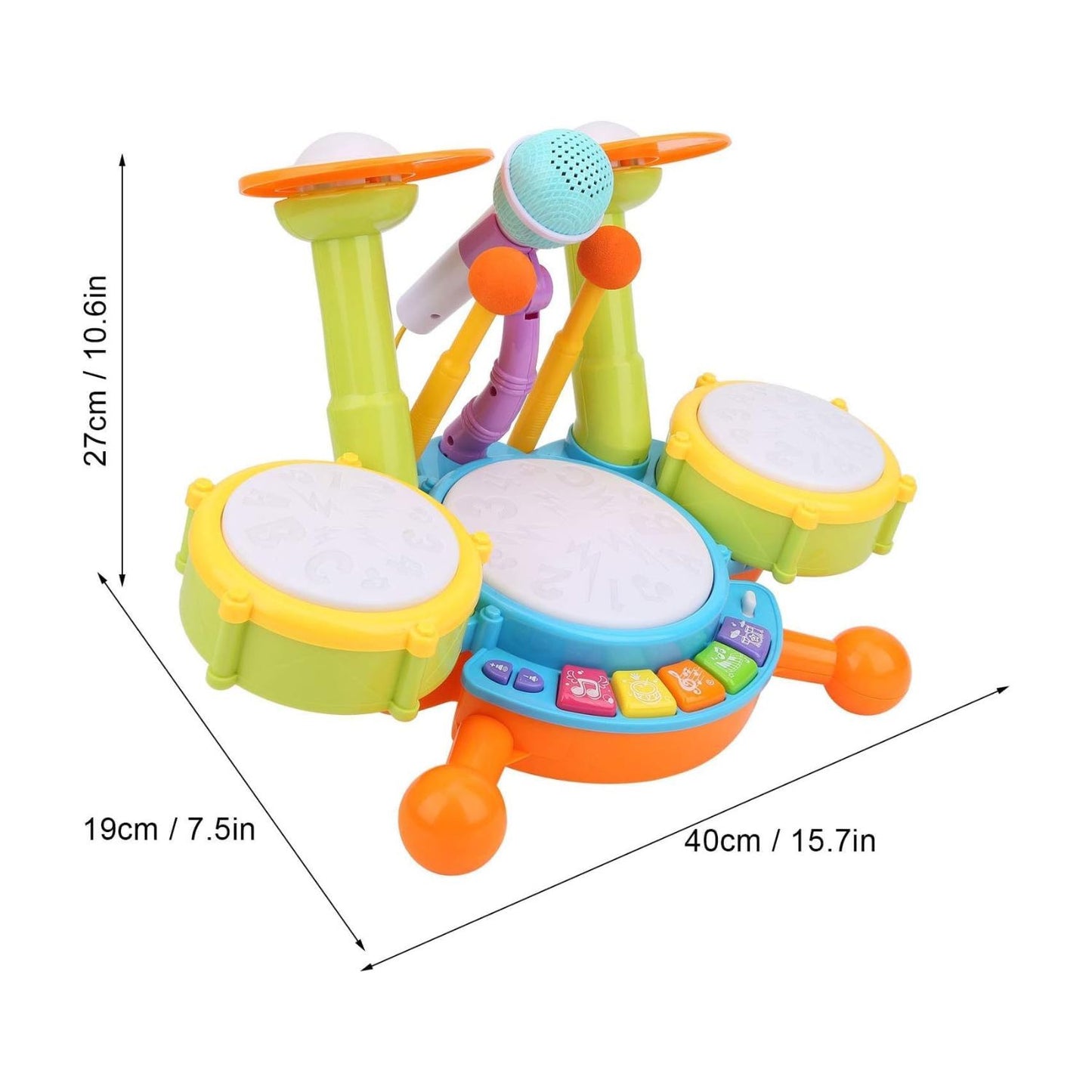 Kids Toy Musical Drum Set Basic Version (Green)