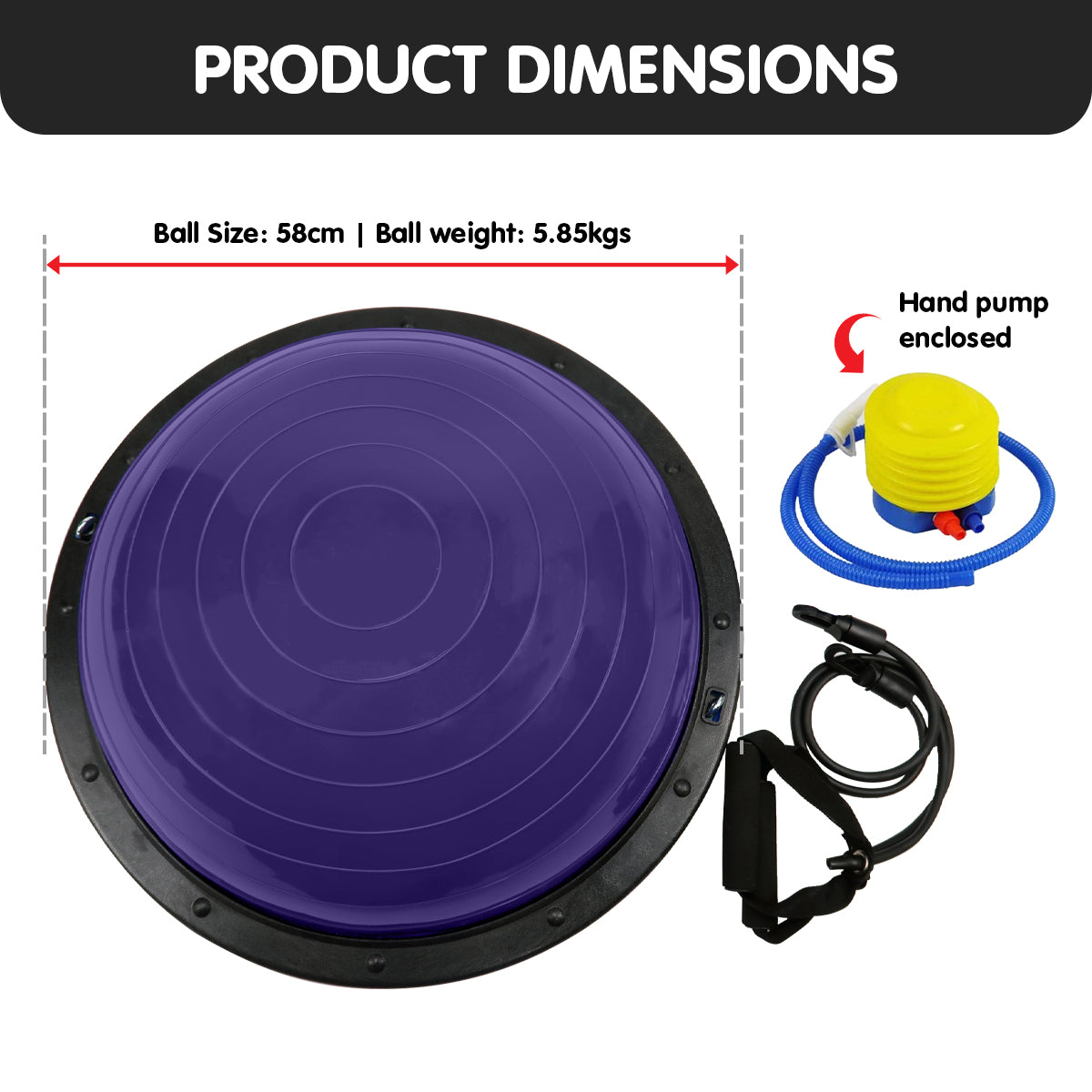 Fitness Yoga Ball Home Gym Workout Balance Trainer Purple