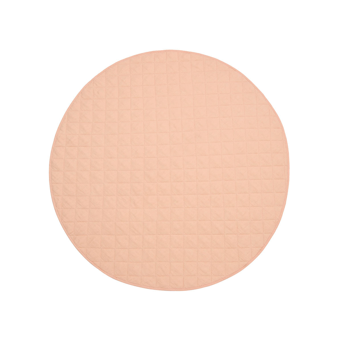 Round Linen Cotton Baby Play Mat Peach 130cm Diameter