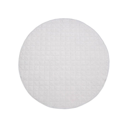 Round Linen Cotton Baby Play Mat Silver 130cm Diameter