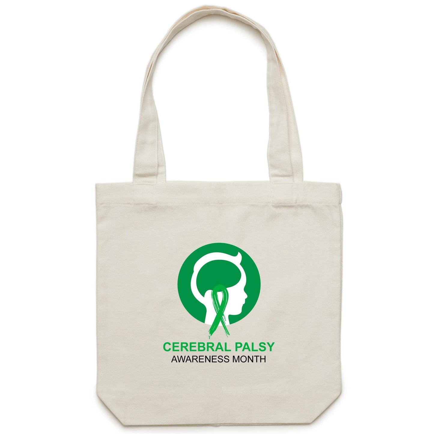 Cerebral Palsy Awareness Month (Head) - Carrie Canvas Tote Bag - Lil Learners