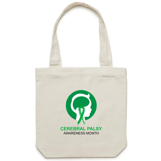 Cerebral Palsy Awareness Month (Head) - Carrie Canvas Tote Bag - Lil Learners