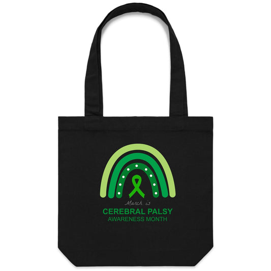 March is Cerebral Palsy Awareness Month (Rainbow) - Carrie Canvas Tote Bag - Lil Learners