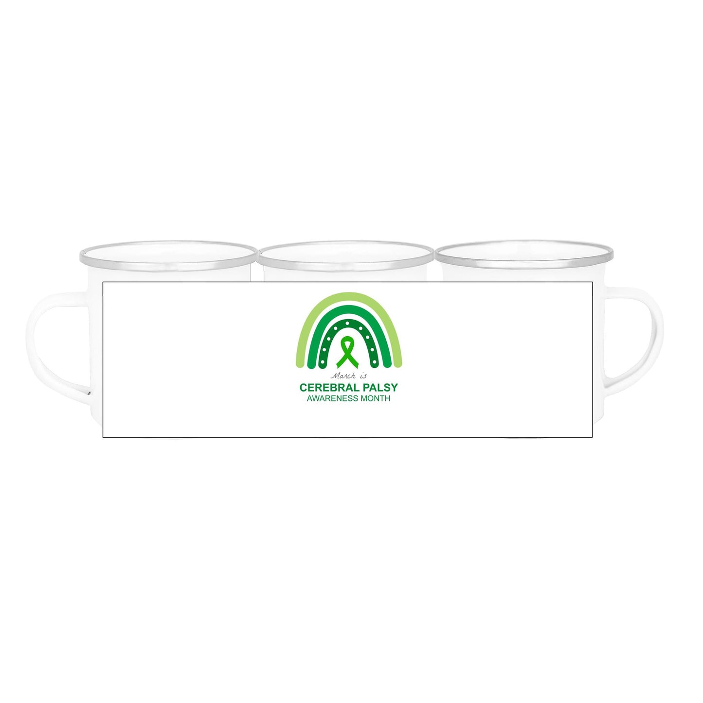 March is Cerebral Palsy Awareness Month (Rainbow) - 354ml (12oz) Enamel Mug - Lil Learners