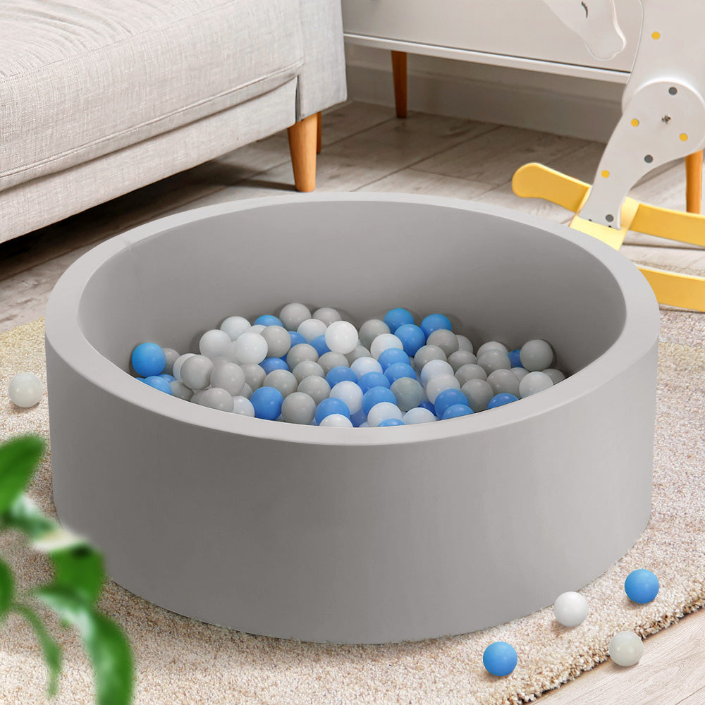 Kids Ball Pit 90x30cm Ocean Foam Play Pool Barrier Toys Children Grey - Lil Learners