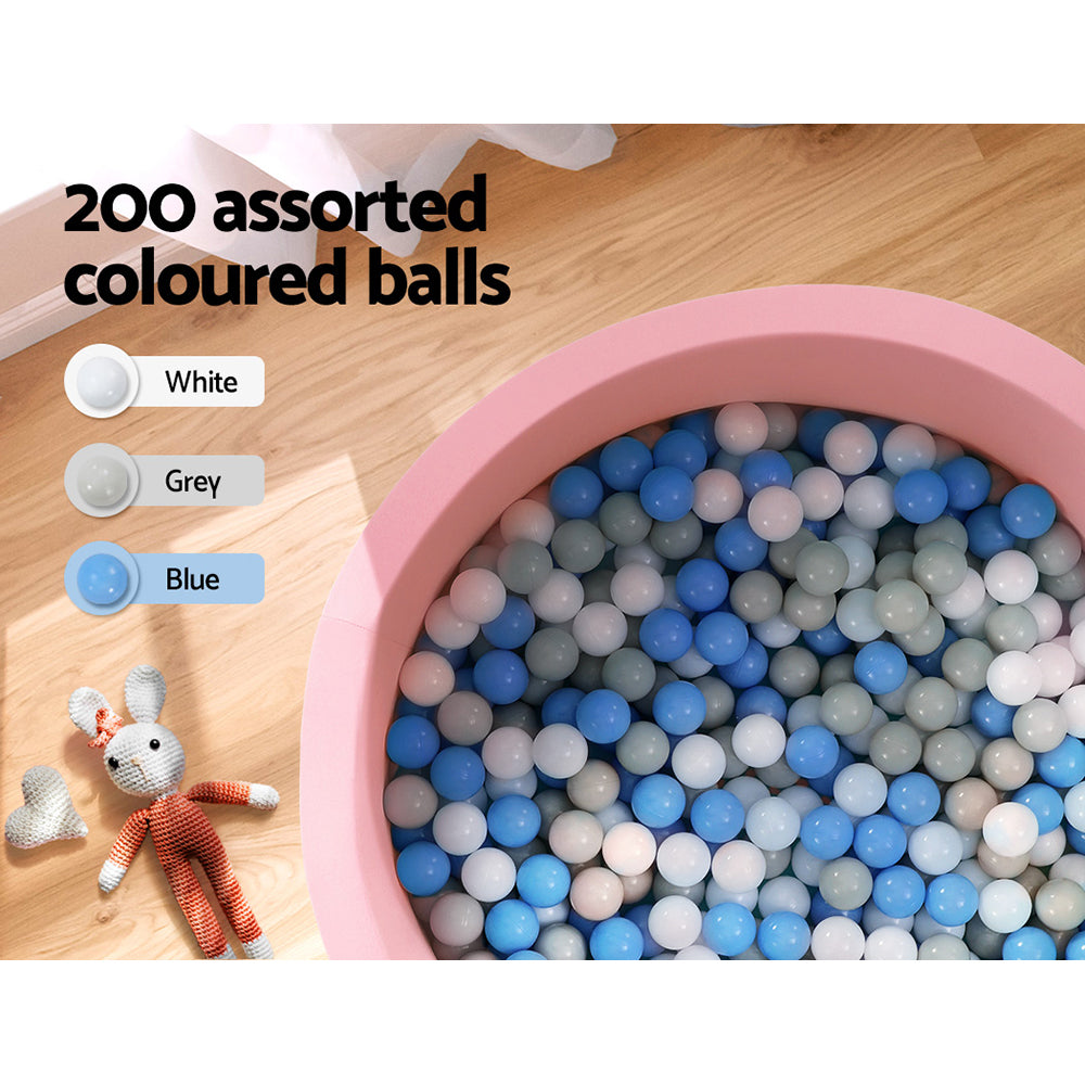 Kids Ball Pit 90x30cm Ocean Foam Play Pool Barrier Toys Children Pink - Lil Learners