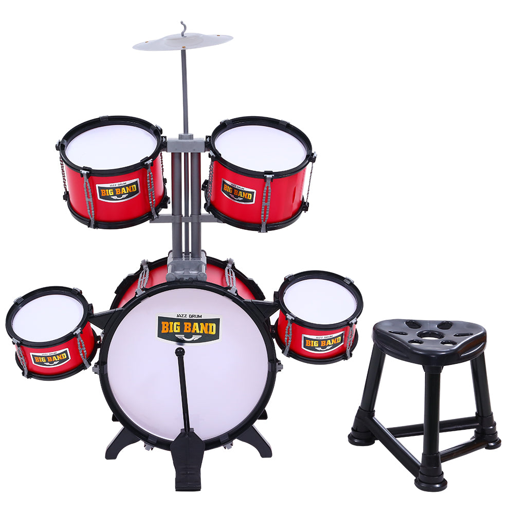 Kids 7 Drum Set Junior Drums Kit Musical Play Toys Childrens Mini Big Band - Lil Learners