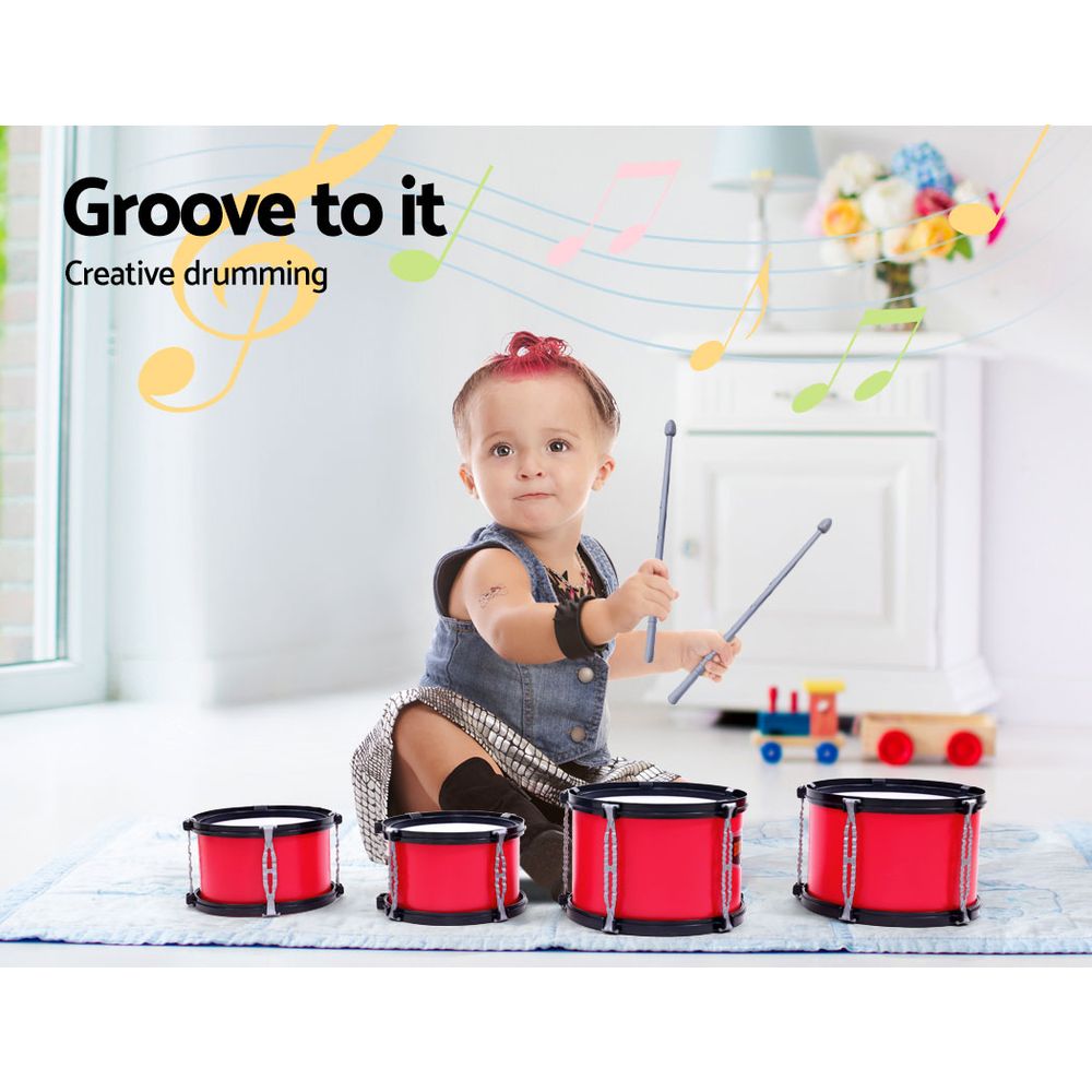 Kids 7 Drum Set Junior Drums Kit Musical Play Toys Childrens Mini Big Band - Lil Learners