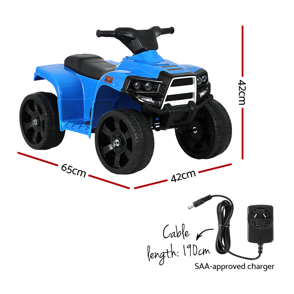 Kids Ride On ATV Quad Motorbike Car 4 Wheeler Electric Toys Battery Blue - Lil Learners