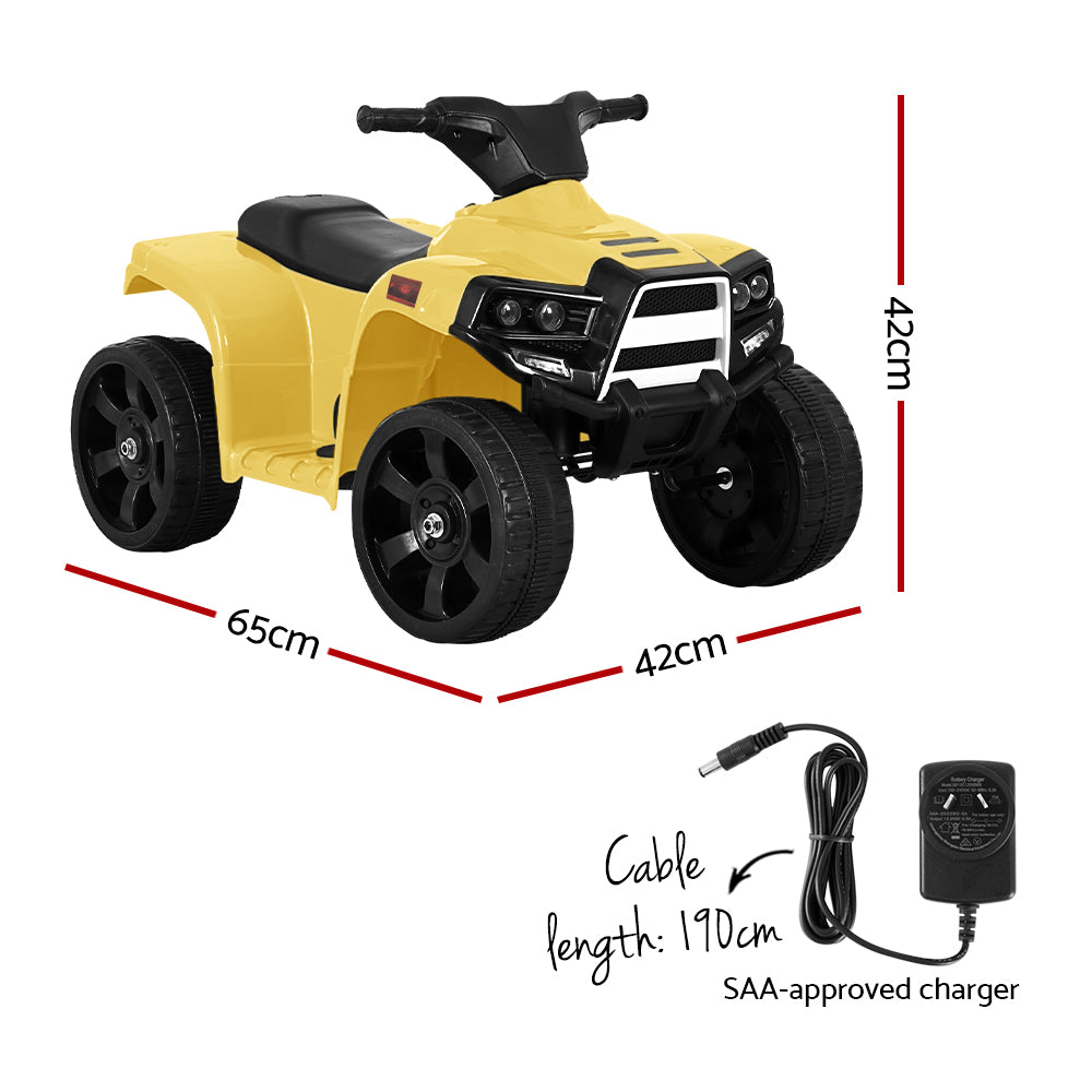 Kids Ride On ATV Quad Motorbike Car 4 Wheeler Electric Toys Battery Yellow - Lil Learners