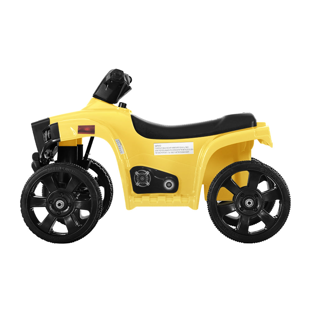 Kids Ride On ATV Quad Motorbike Car 4 Wheeler Electric Toys Battery Yellow - Lil Learners