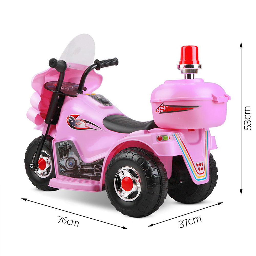 Kids Electric Ride On Police Motorcycle Motorbike 6V Battery Pink - Lil Learners