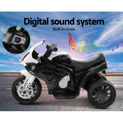 Kids Electric Ride On Car Police Motorcycle Motorbike BMW Licensed S1000RR Black - Lil Learners