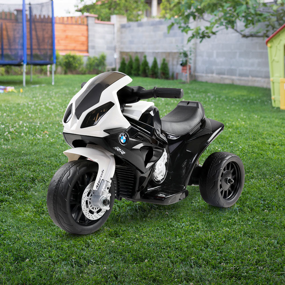 Kids Electric Ride On Car Police Motorcycle Motorbike BMW Licensed S1000RR Black - Lil Learners