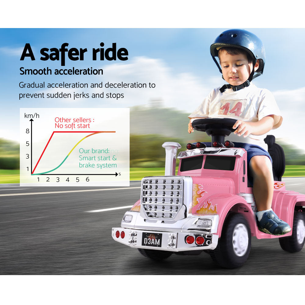 Kids Electric Ride On Car Truck Motorcycle Motorbike Toy Cars 6V Pink - Lil Learners