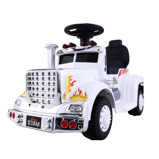 Kids Electric Ride On Car Truck Motorcycle Motorbike Toy Cars 6V White - Lil Learners