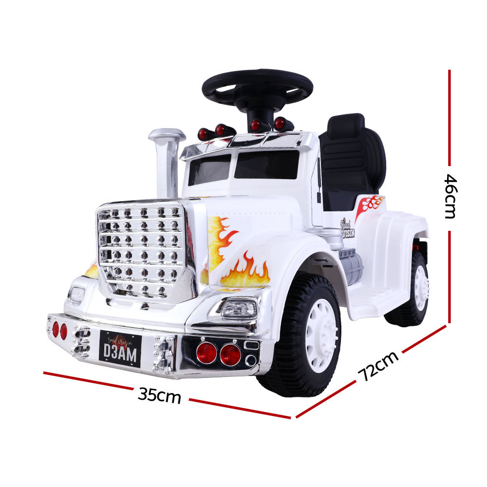 Kids Electric Ride On Car Truck Motorcycle Motorbike Toy Cars 6V White - Lil Learners