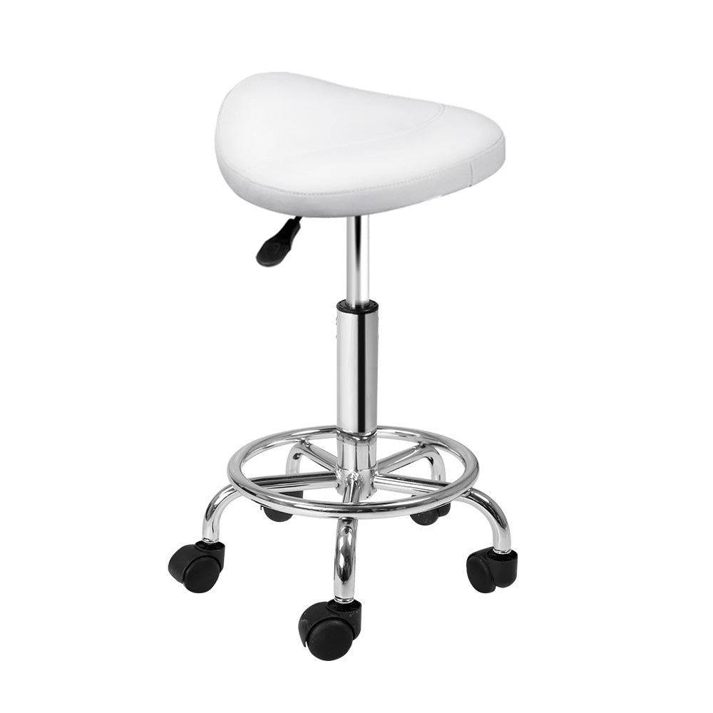 Therapy Stool Saddle Swivel Chair White - Lil Learners