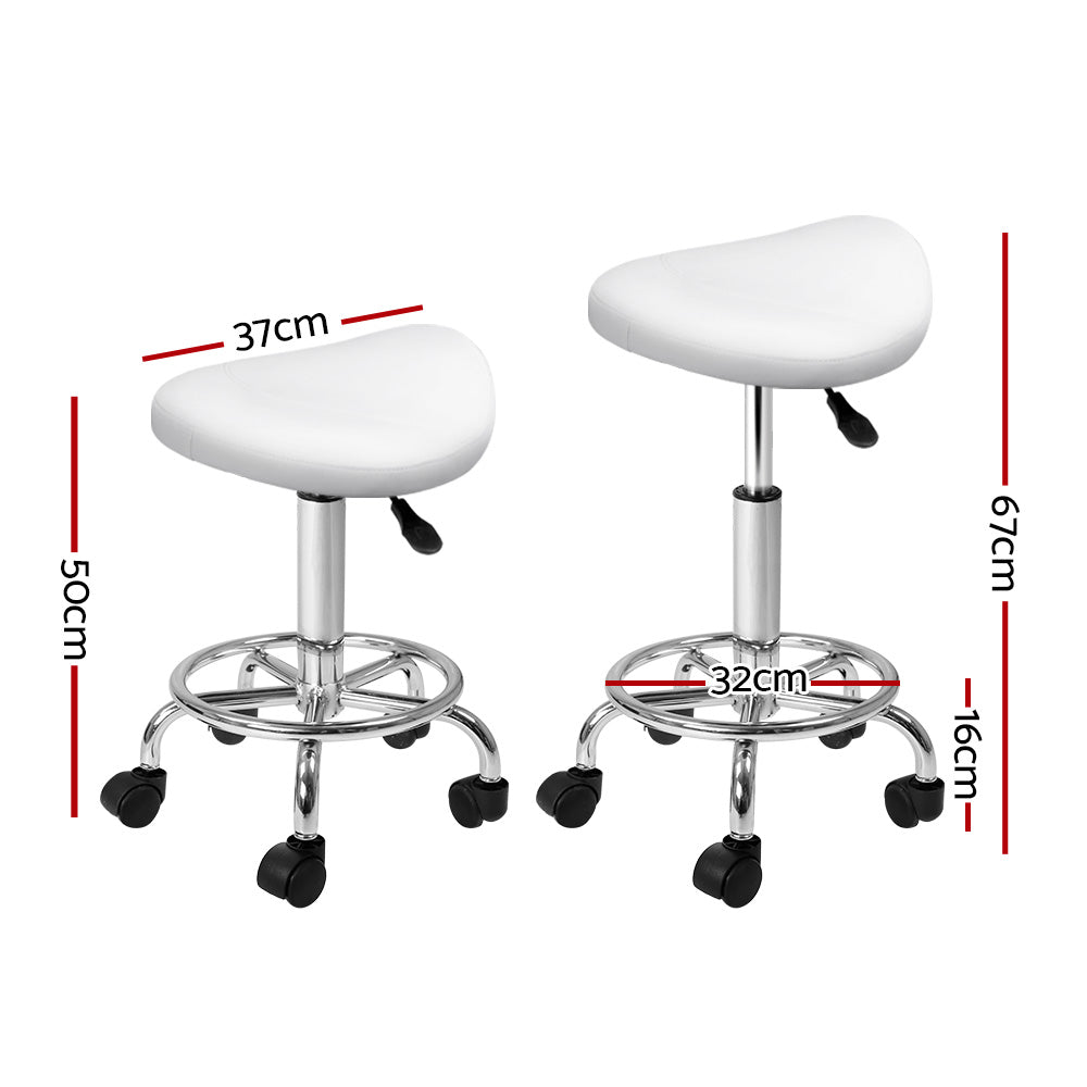 Therapy Stool Saddle Swivel Chair White - Lil Learners