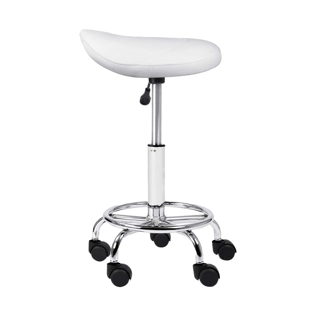 Therapy Stool Saddle Swivel Chair White - Lil Learners