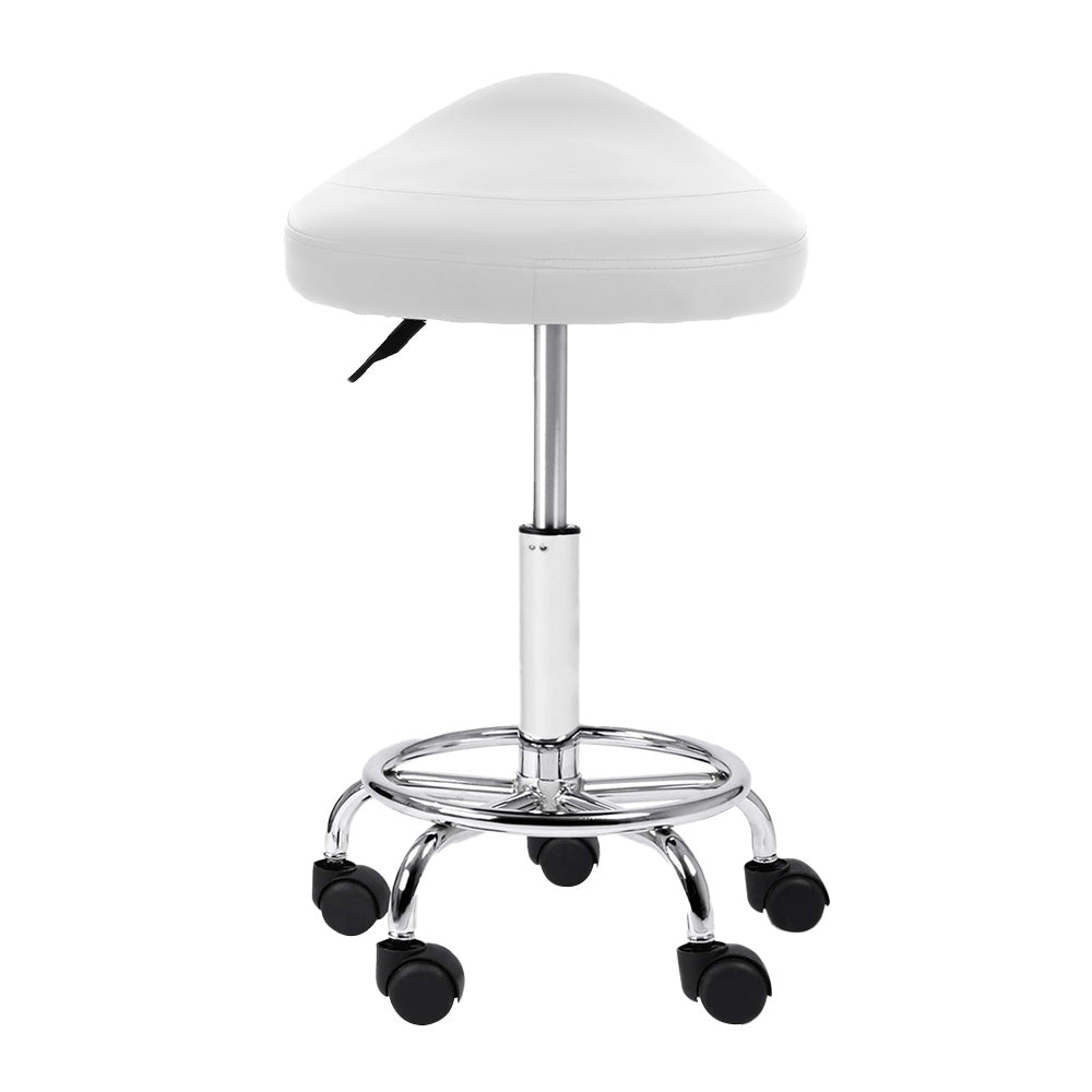 Therapy Stool Saddle Swivel Chair White - Lil Learners