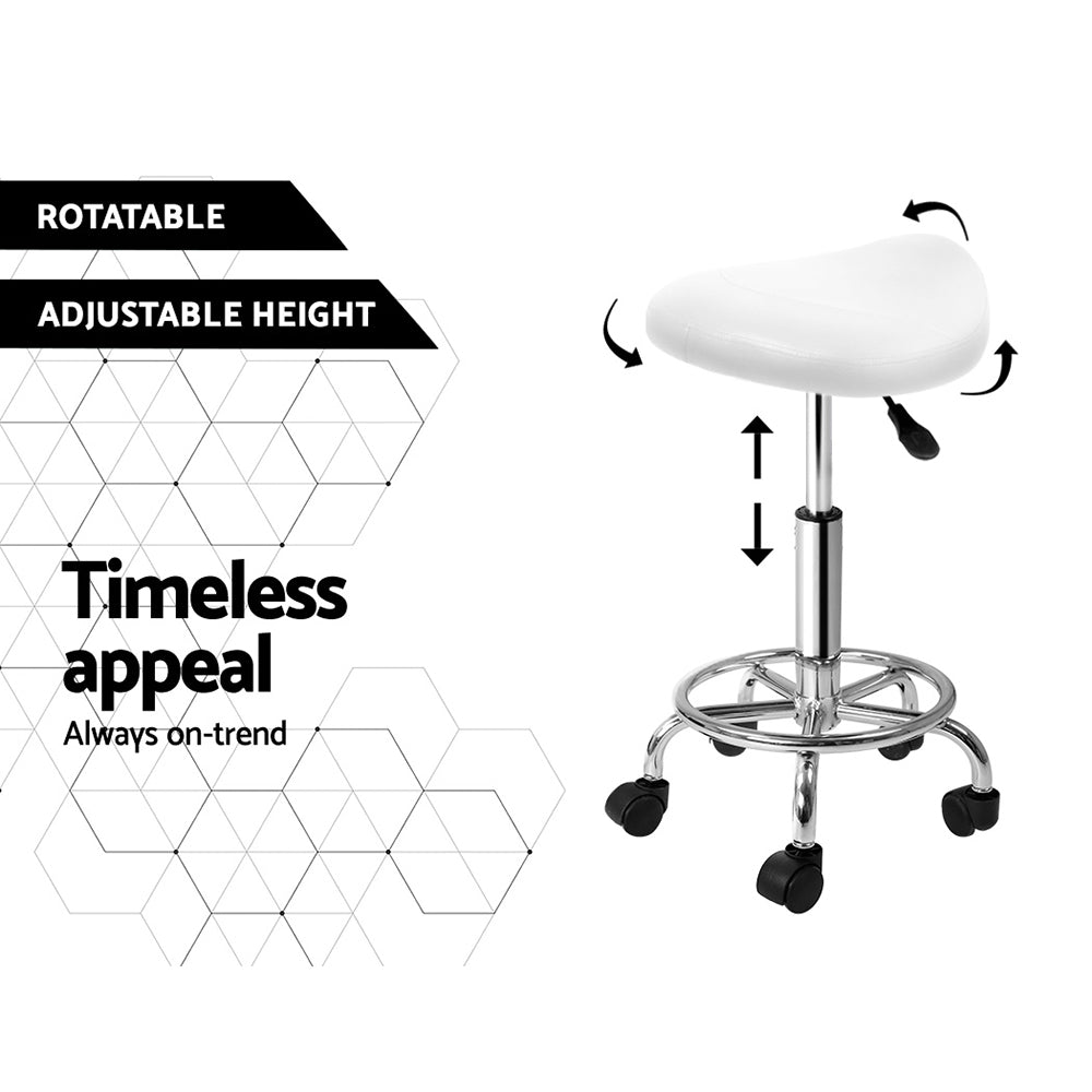 Therapy Stool Saddle Swivel Chair White - Lil Learners