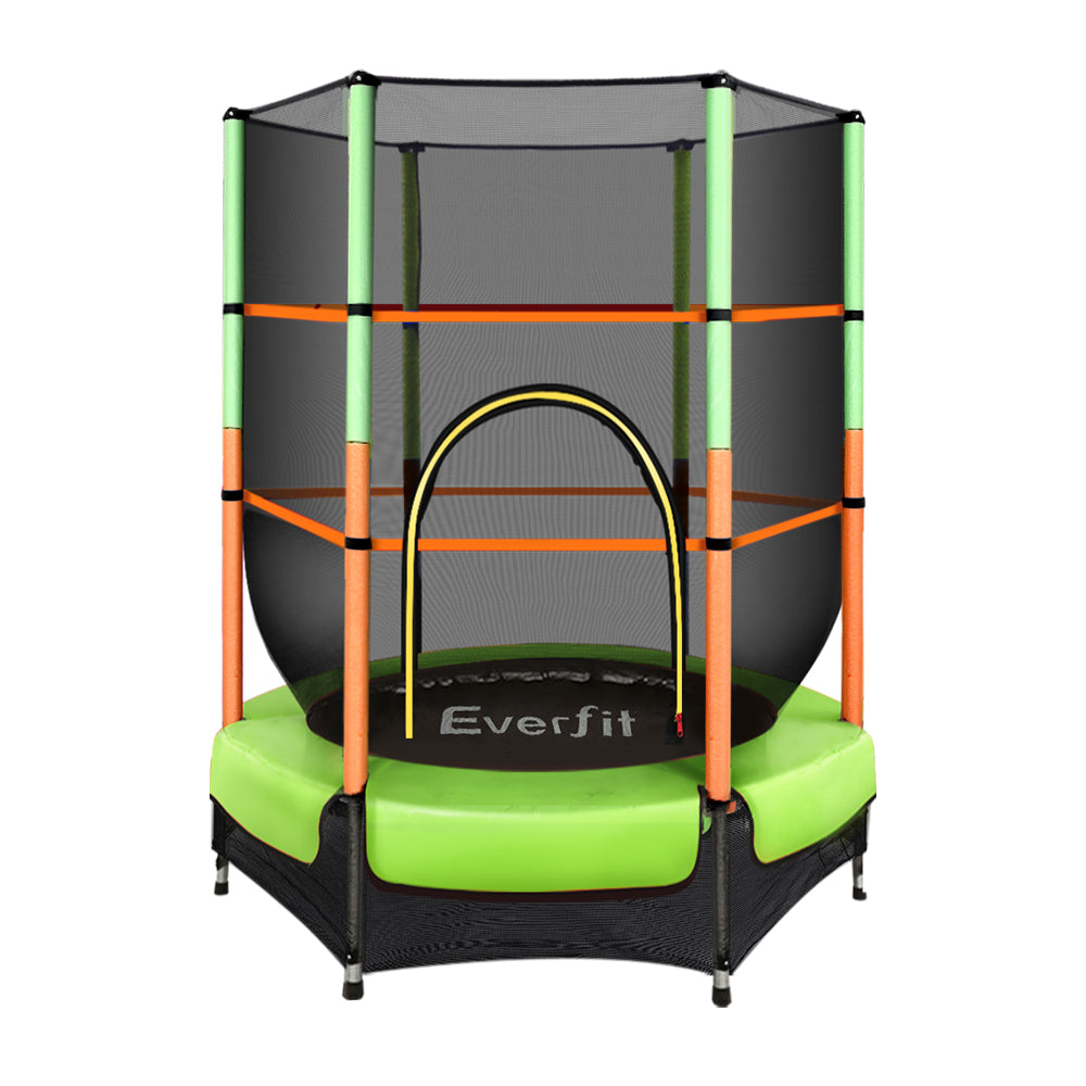 4.5FT Trampoline for Kids w/ Enclosure Safety Net Rebounder Green - Lil Learners