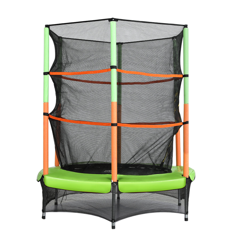 4.5FT Trampoline for Kids w/ Enclosure Safety Net Rebounder Green - Lil Learners