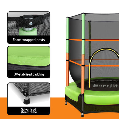 4.5FT Trampoline for Kids w/ Enclosure Safety Net Rebounder Green - Lil Learners