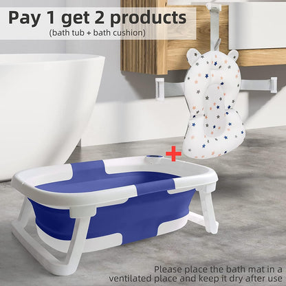 Baby Bath Tub Foldable - Blue White - Lil Learners