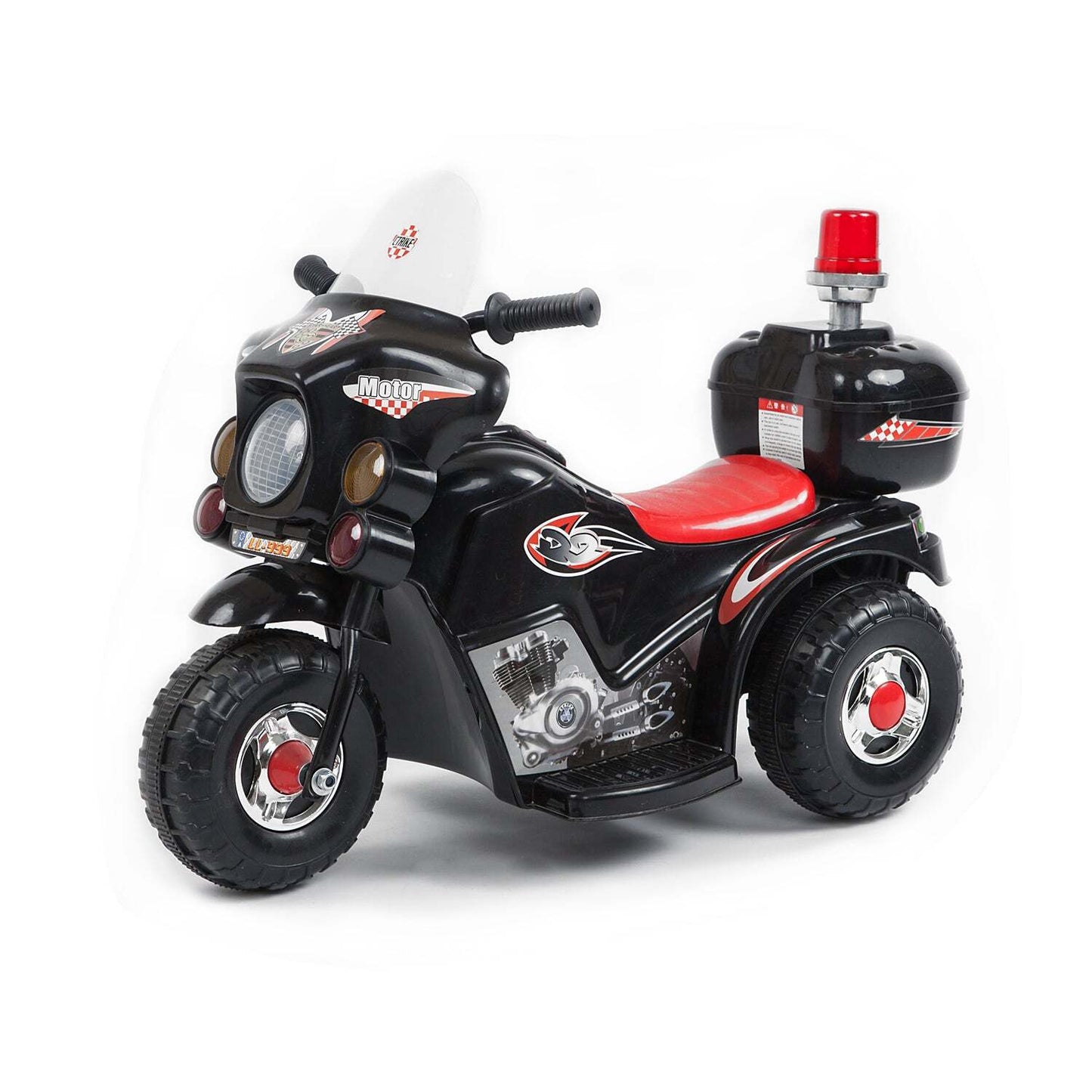 Children's Electric Ride-on Motorcycle (Black) Rechargeable, Up To 1Hr - Lil Learners