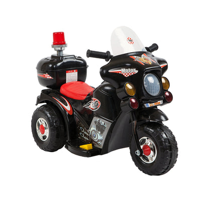 Children's Electric Ride-on Motorcycle (Black) Rechargeable, Up To 1Hr - Lil Learners