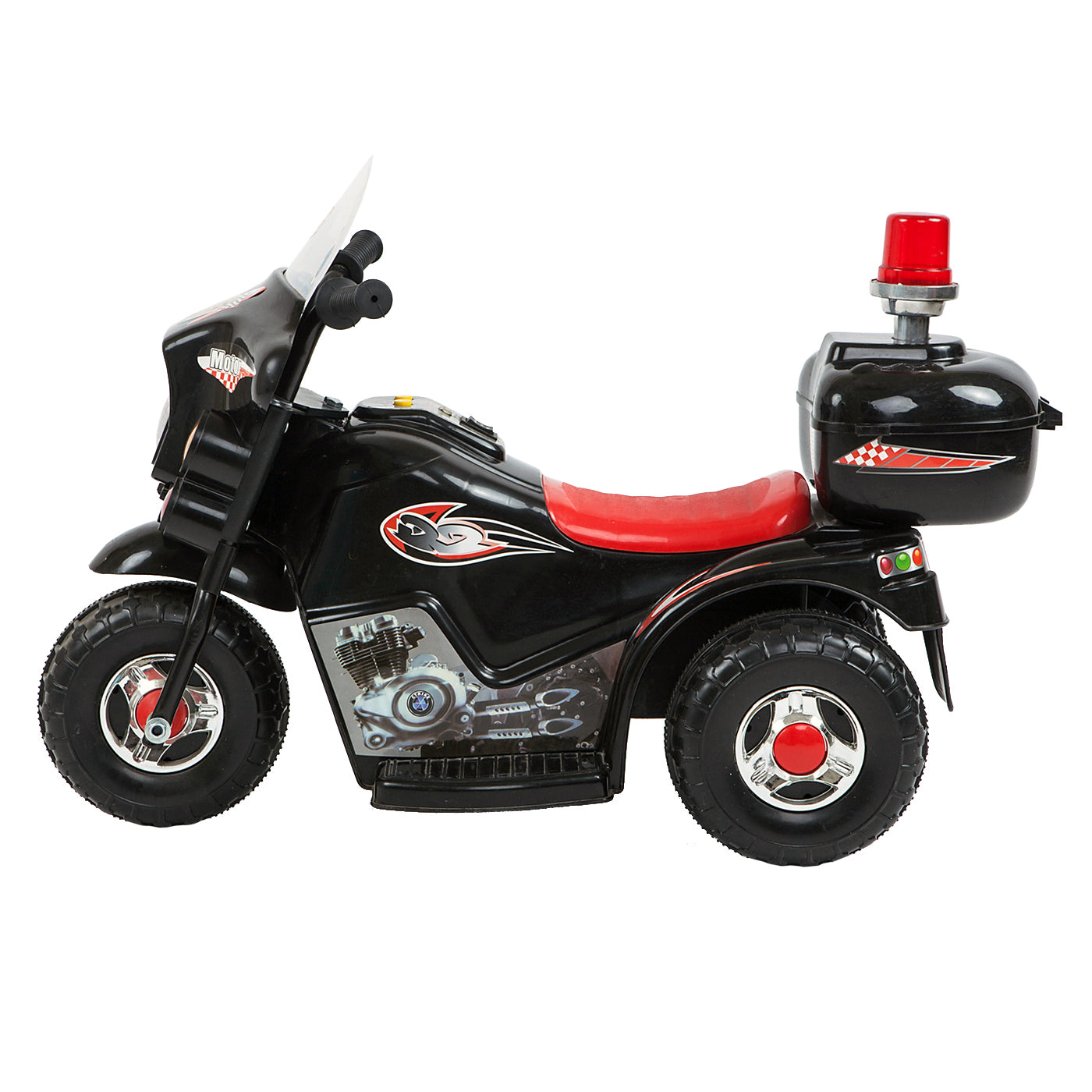 Children's Electric Ride-on Motorcycle (Black) Rechargeable, Up To 1Hr - Lil Learners