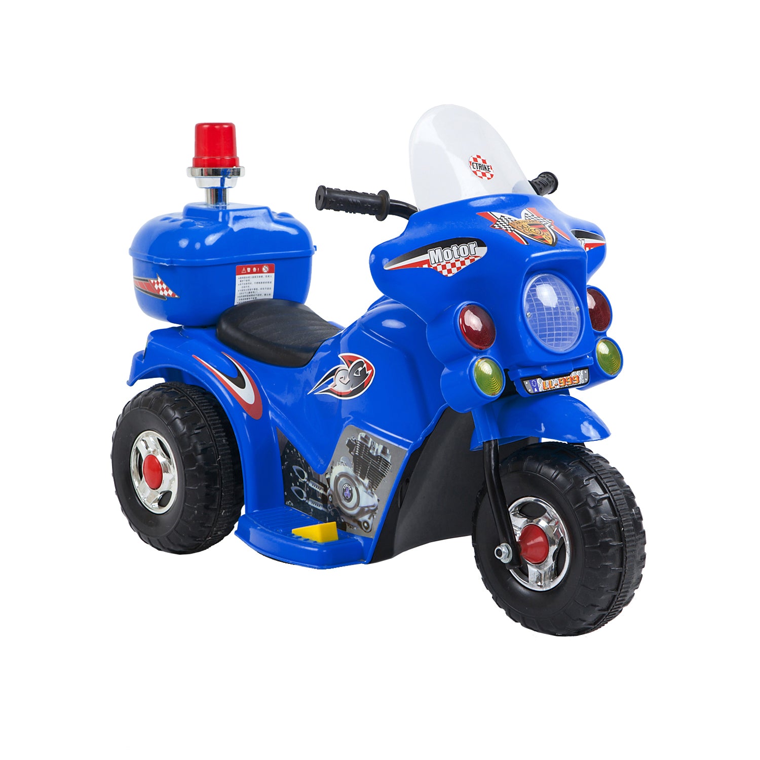 Children's Electric Ride-on Motorcycle (Blue) Rechargeable, Up To 1Hr - Lil Learners