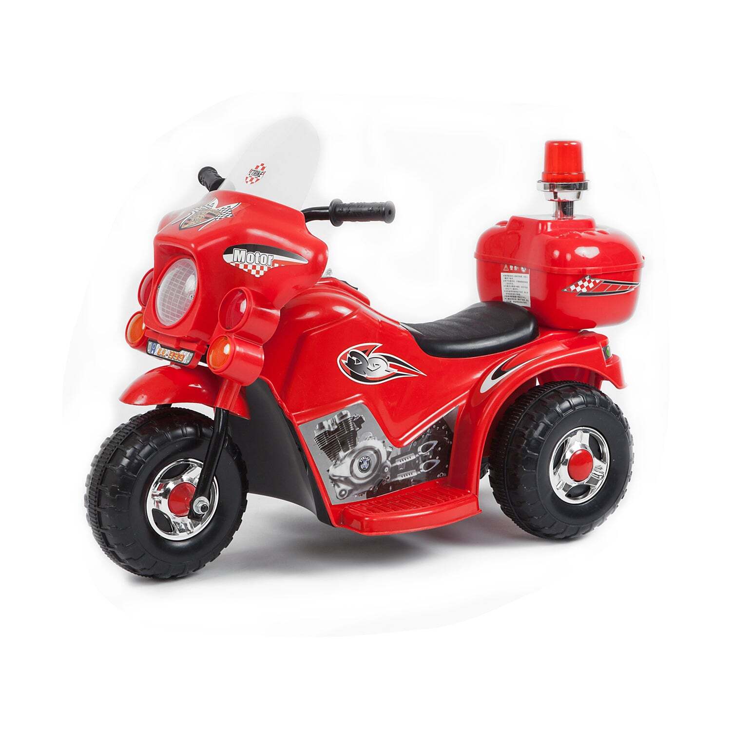 Children's Electric Ride-on Motorcycle (Red) Rechargeable, Up To 1Hr - Lil Learners