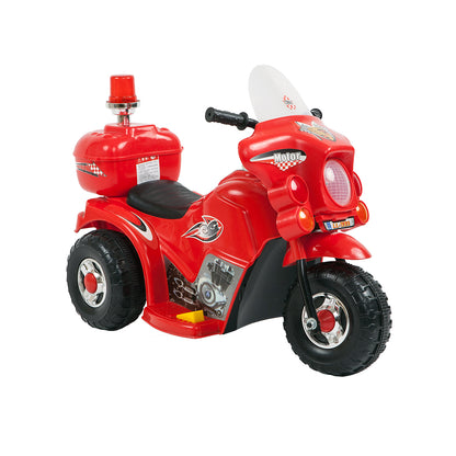 Children's Electric Ride-on Motorcycle (Red) Rechargeable, Up To 1Hr - Lil Learners