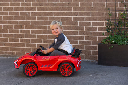 Ferrari Inspired 12V Ride-on Electric Car with Remote Control - Red - Lil Learners