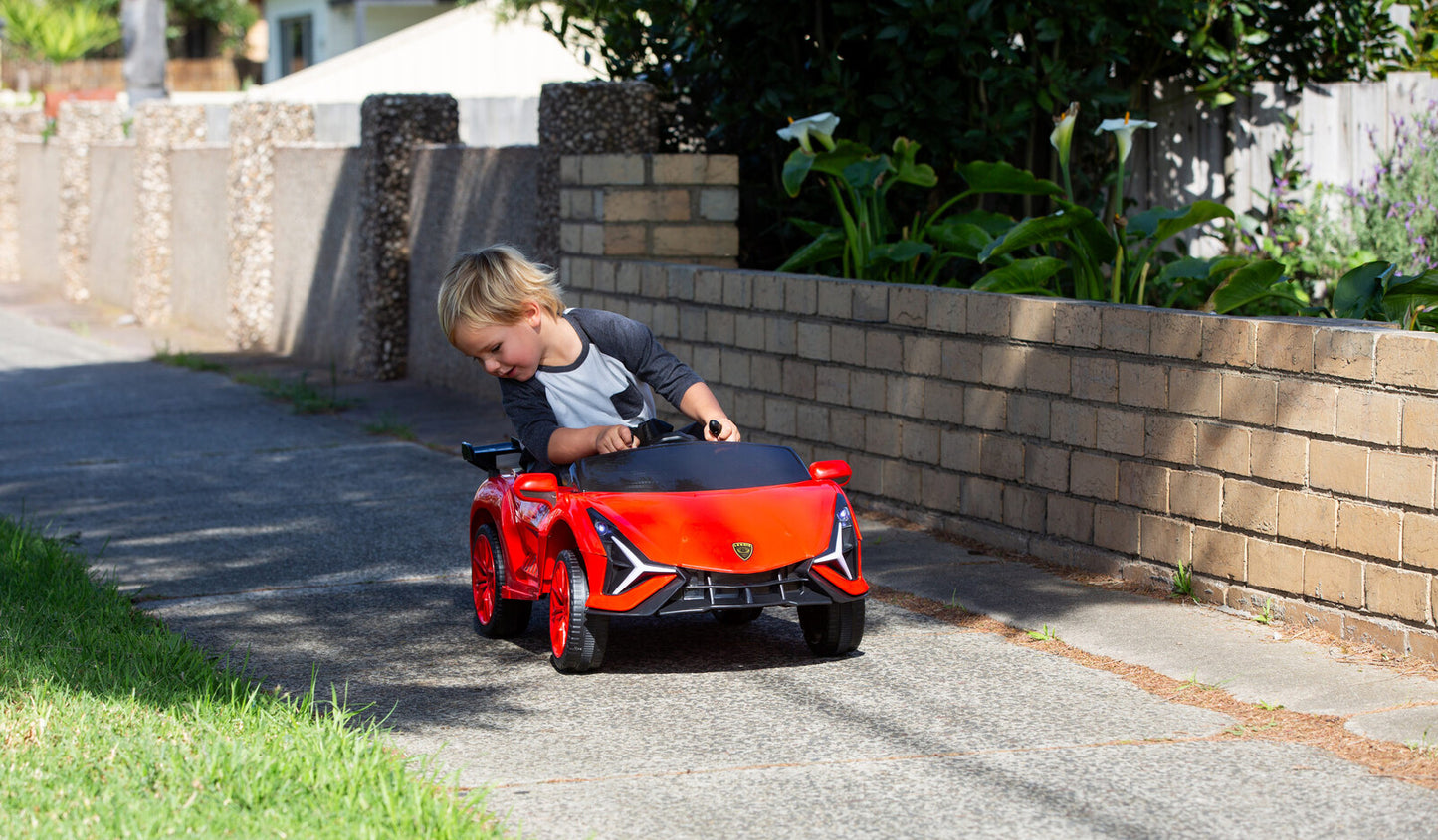 Ferrari Inspired 12V Ride-on Electric Car with Remote Control - Red - Lil Learners