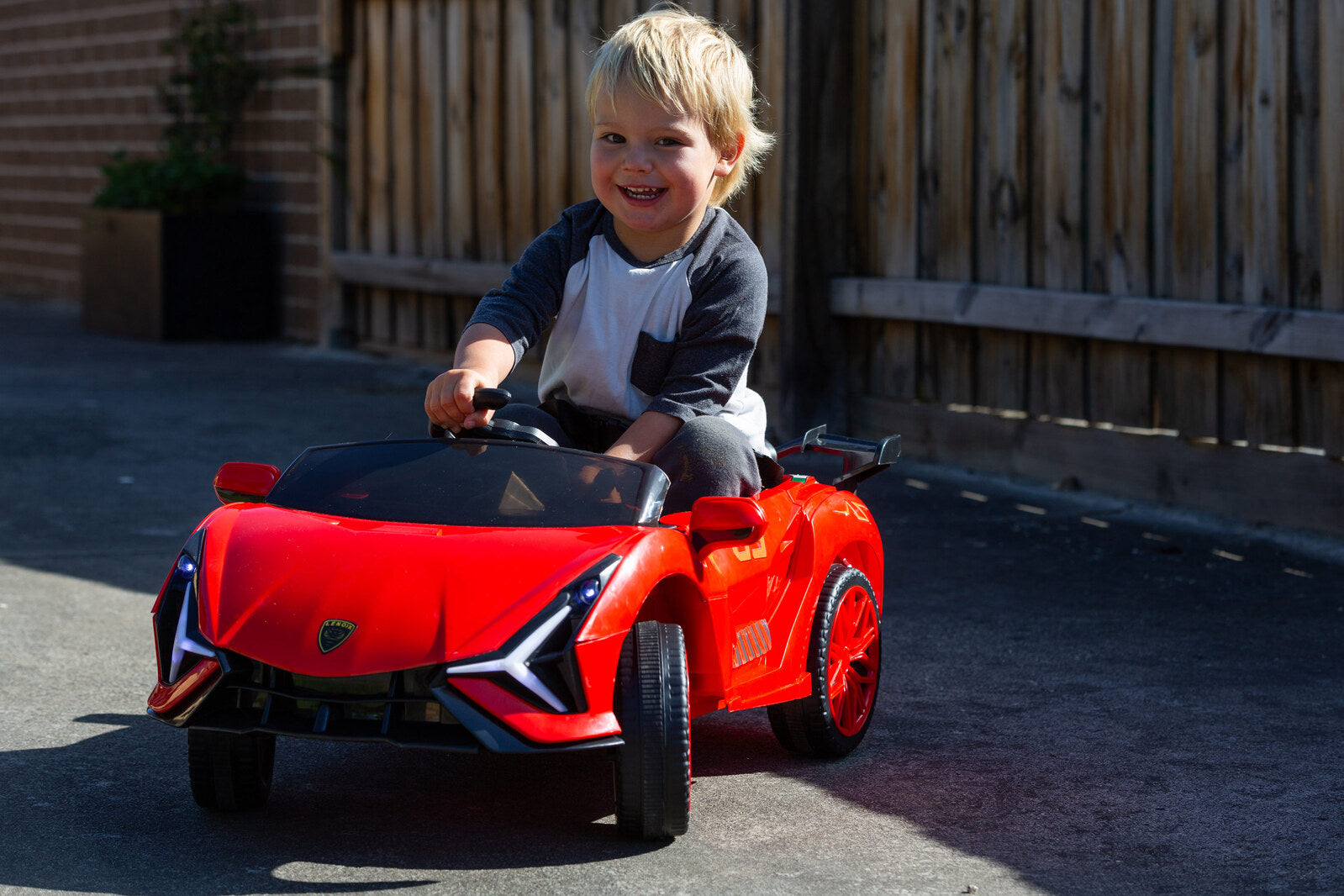 Ferrari Inspired 12V Ride-on Electric Car with Remote Control - Red - Lil Learners