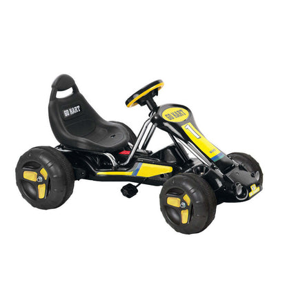 Pedal Powered Go-Kart for Children (Black) Ride & Steer/ 4-Wheel Vehicle - Lil Learners